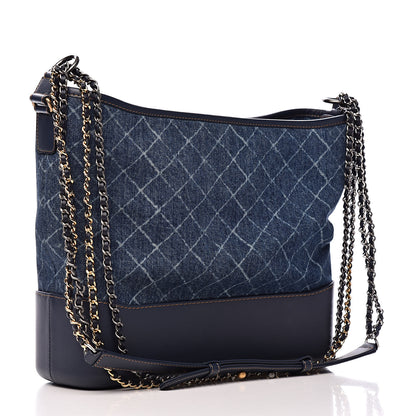 Chanel Denim Calfskin Large Gabrielle Hobo Blue 3 of 12