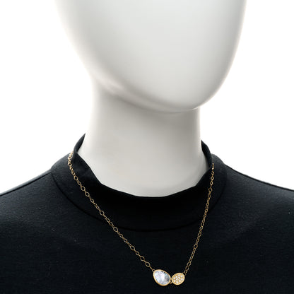 Marco Bicego 18K Yellow Gold Diamond Black Mother of Pearl Lunaria Necklace 2 of 4