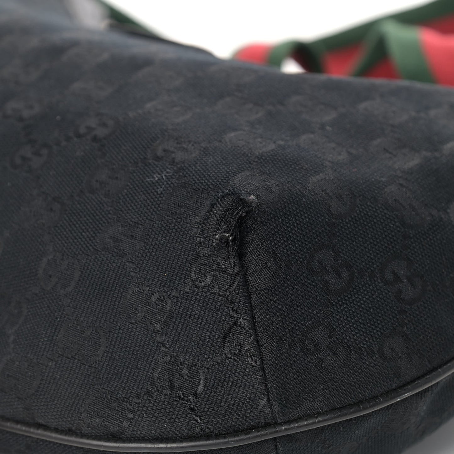 Monogram Web Medium Half Moon Hobo Black