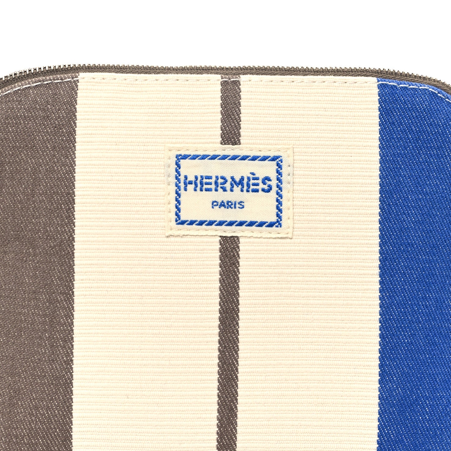 Cotton Stripe Bolide Rayures Rocabar Mini Travel Cosmetic Pouch Azur Etoupe