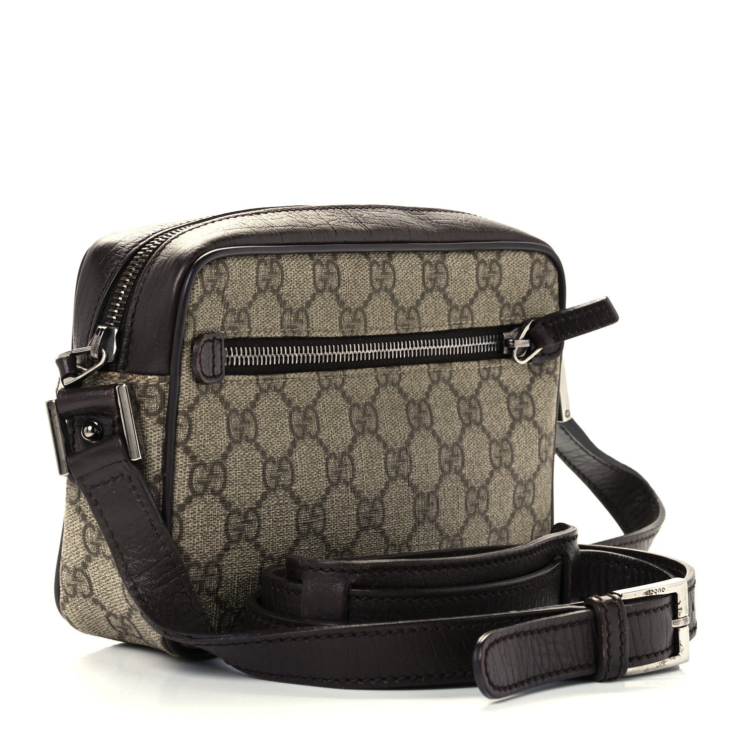 Gucci GG Supreme Monogram Canvas Web Shoulder Bag Brown 3 of 10