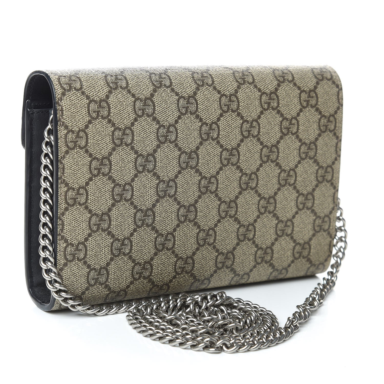 Gucci GG Supreme Monogram Mini Dionysus Chain Wallet Beige Black 3 of 11