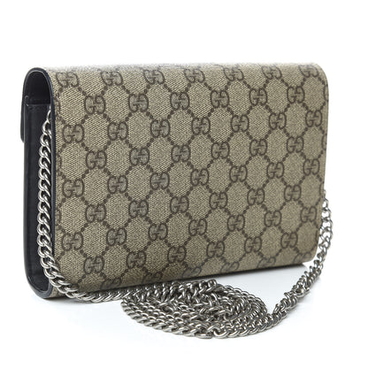 Gucci GG Supreme Monogram Mini Dionysus Chain Wallet Beige Black 3 of 11