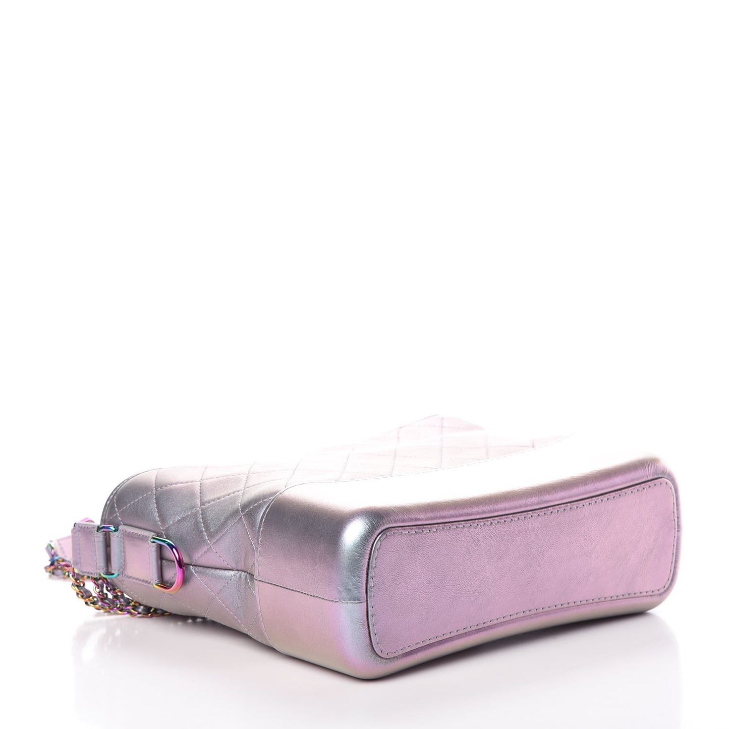 Iridescent Lambskin Calfskin Quilted Medium Gabrielle Hobo Light Purple