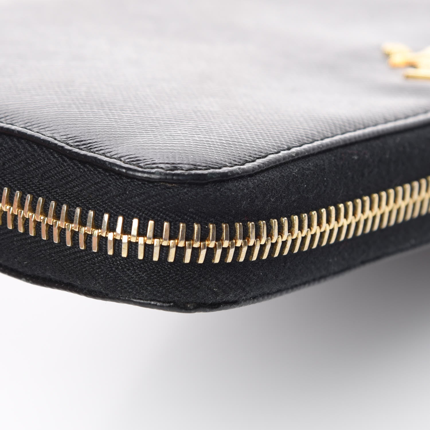Prada Saffiano Colour Zip Around Wallet Black Peonia 11 of 16
