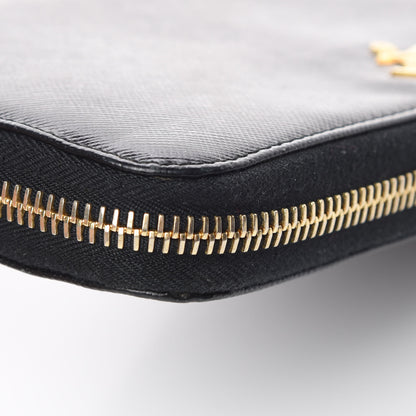 Prada Saffiano Colour Zip Around Wallet Black Peonia 11 of 16