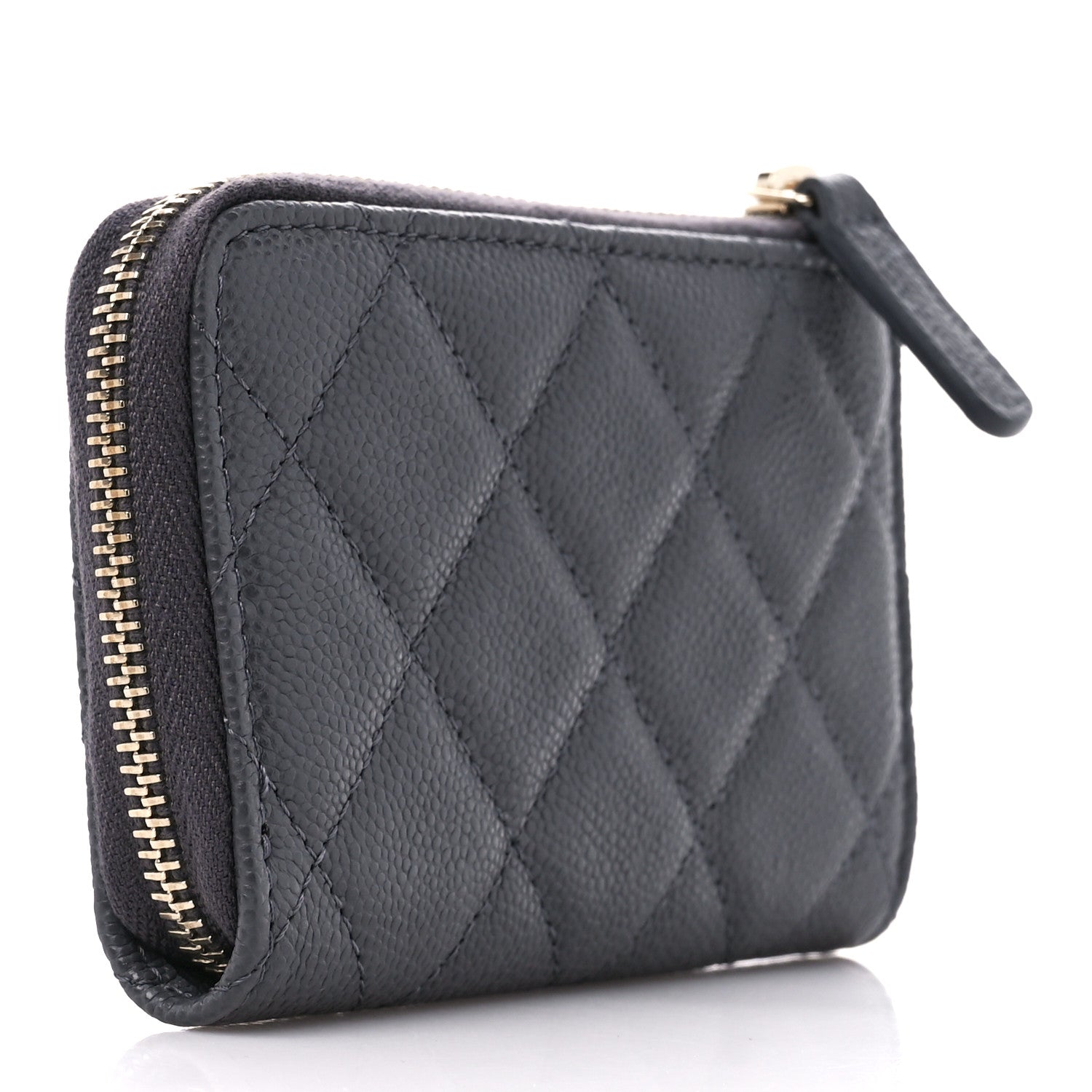 Chanel Caviar Quilted Zipped Key Holder Case Gray 3 of 11