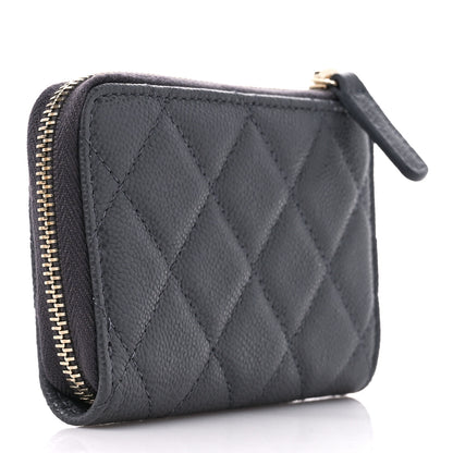 Chanel Caviar Quilted Zipped Key Holder Case Gray 3 of 11