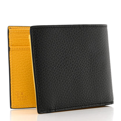 Gucci Dollar Calfskin Bi-Color Interlocking G Bi-Fold Wallet Black New Buttercup 3 of 8
