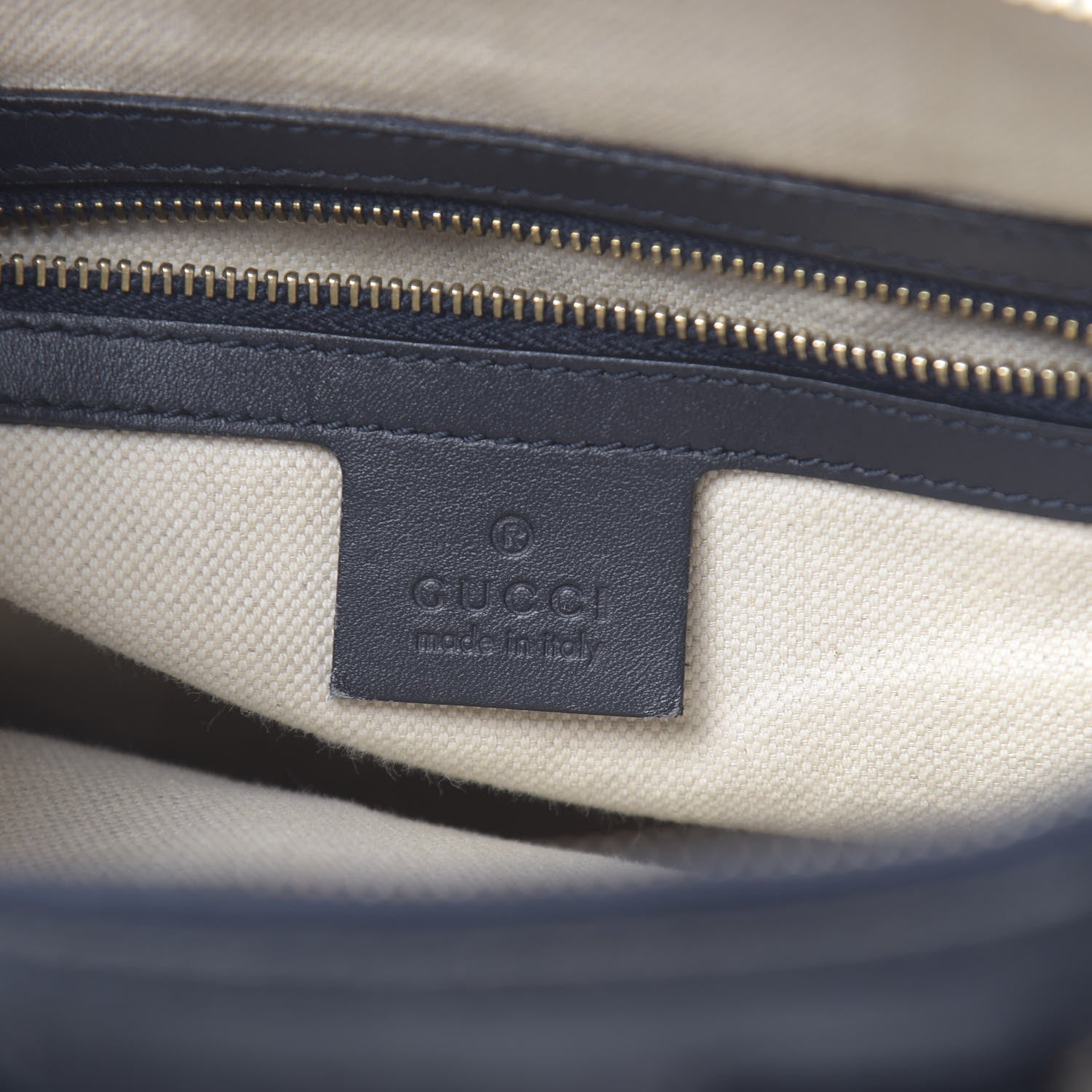 Gucci Monogram Selleria Calfskin Vintage Web Medium Boston Beige Blue 6 of 20