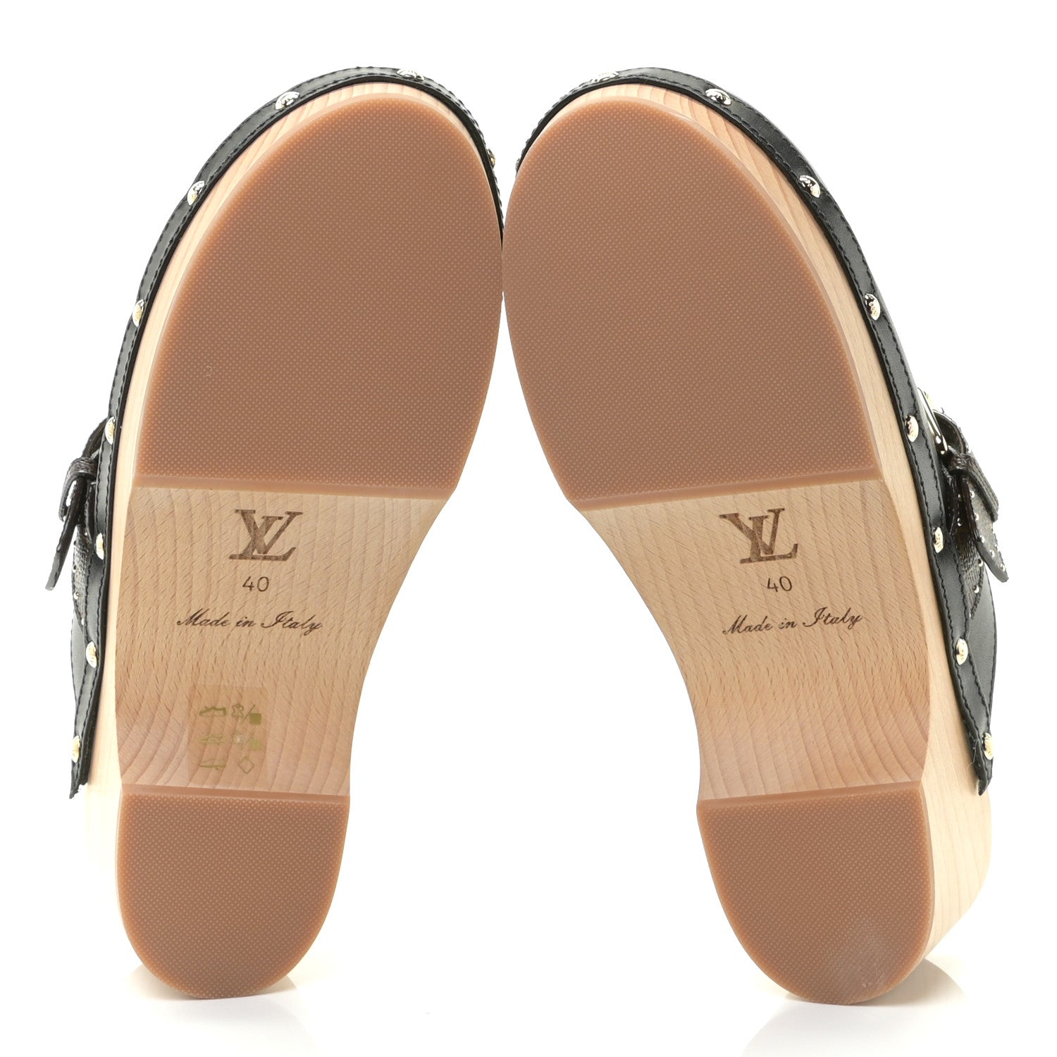 Louis Vuitton Calfskin Patent Monogram Cottage Clog Mules 40 Black 6 of 11