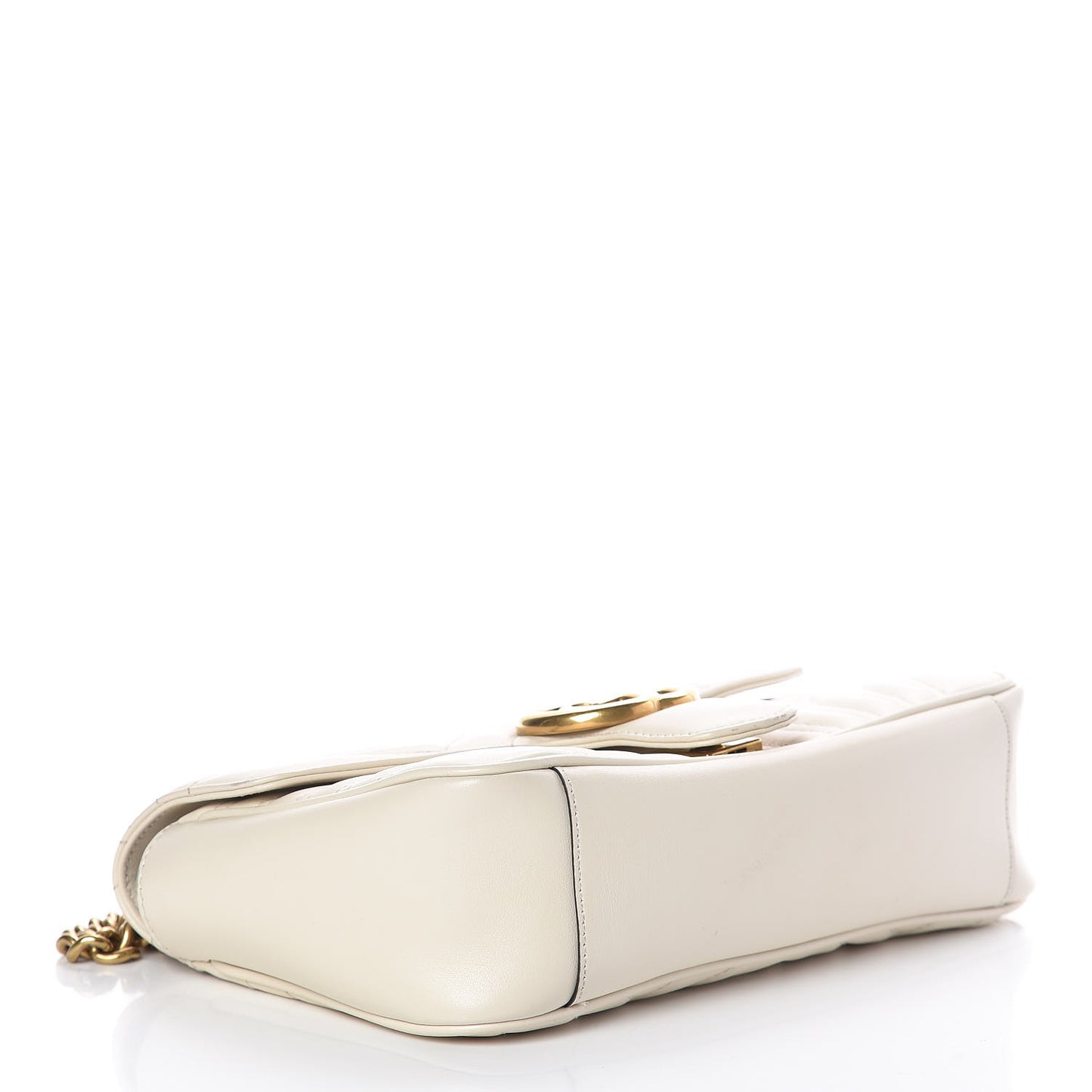 Calfskin Matelasse Small GG Marmont Shoulder Bag White