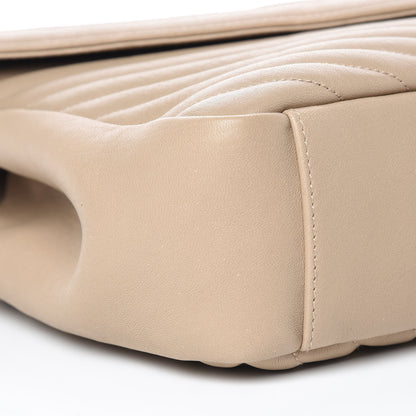 Saint Laurent Sheepskin Matelasse Chevron Monogram Large College Satchel Beige 10 of 11