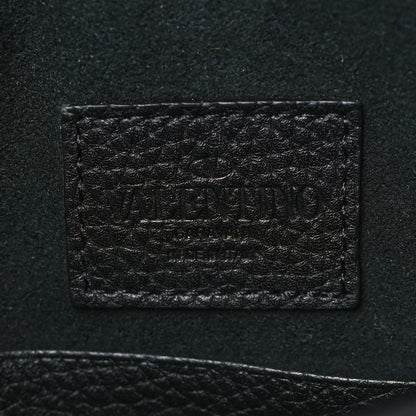 Valentino Garavani Pebbled Calfskin Medium Rockstud Envelope Flat Wristlet Pouch Black 6 of 7