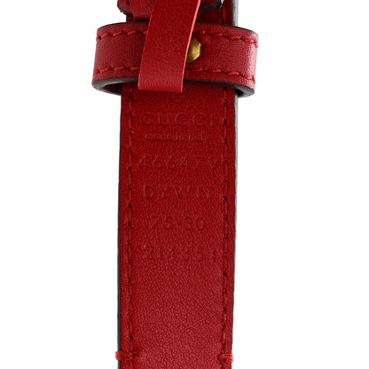 Gucci Calfskin Crystal Embellished Double G Belt 75 30 Hibiscus Red 3 of 5