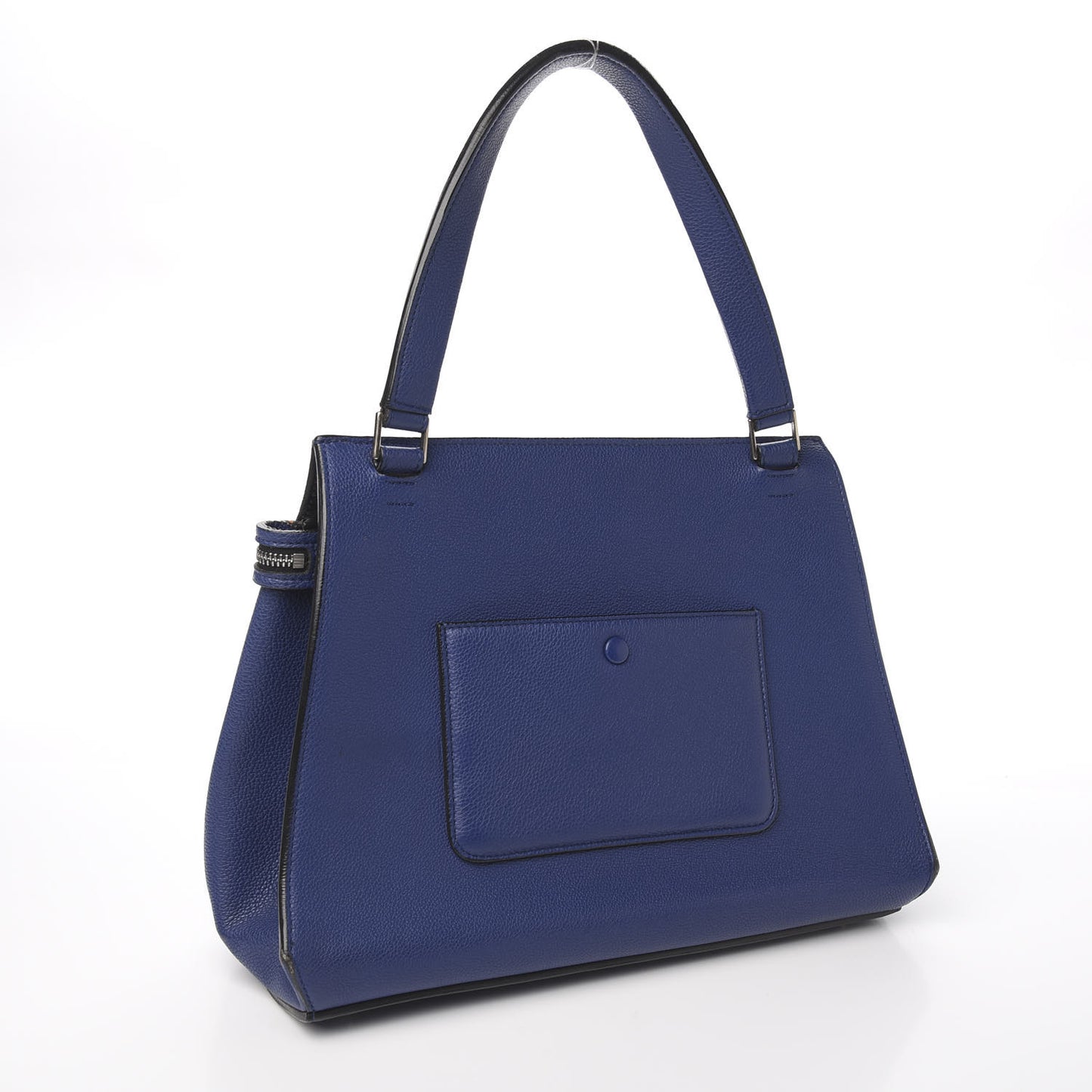 Drummed Calfskin Small Edge Shoulder Bag Indigo