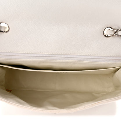 Chanel Caviar Quilted Jumbo Single Flap White 5 of 11