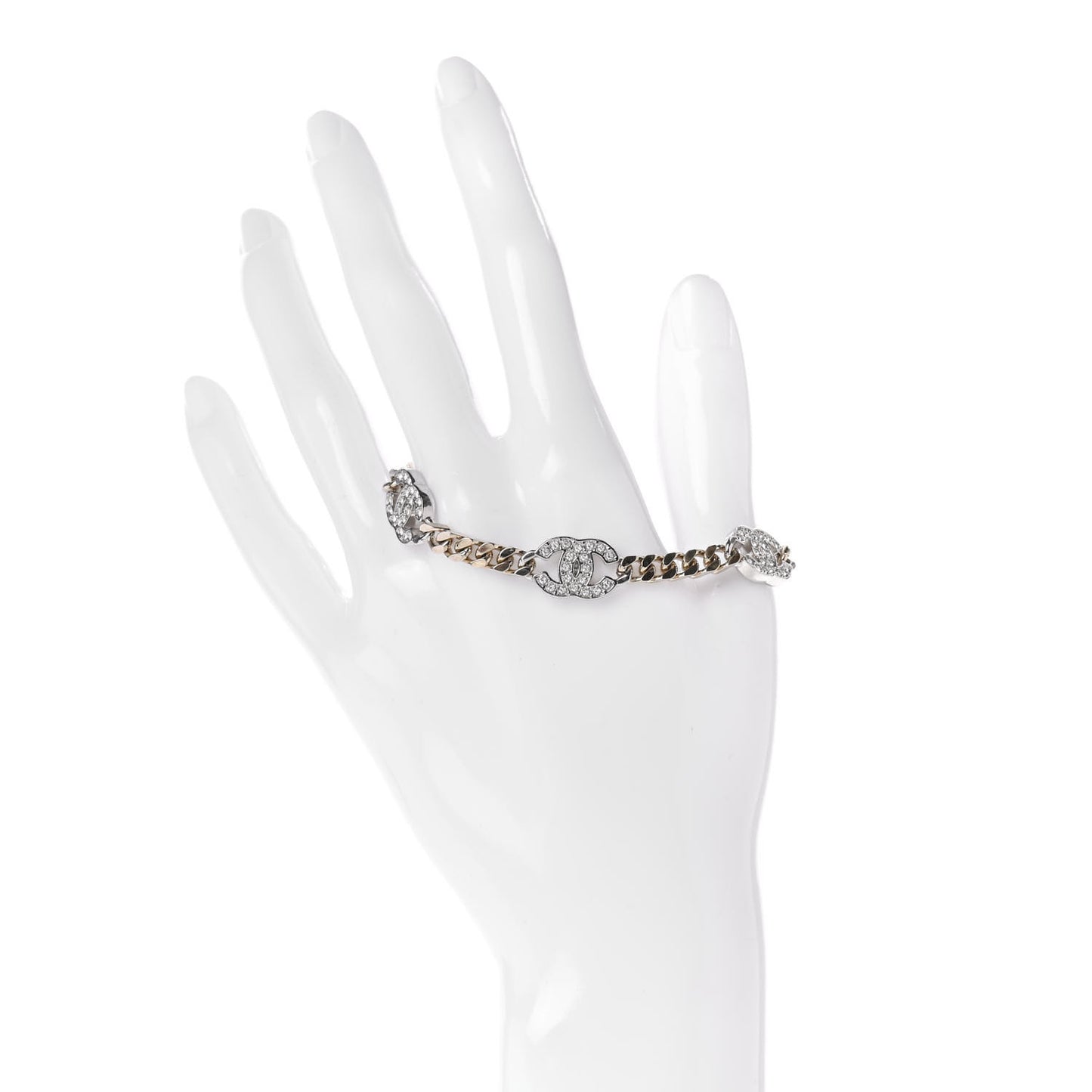 Crystal CC Chain Bracelet Gold Silver