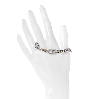 Chanel Crystal CC Chain Bracelet Gold Silver 2 of 4