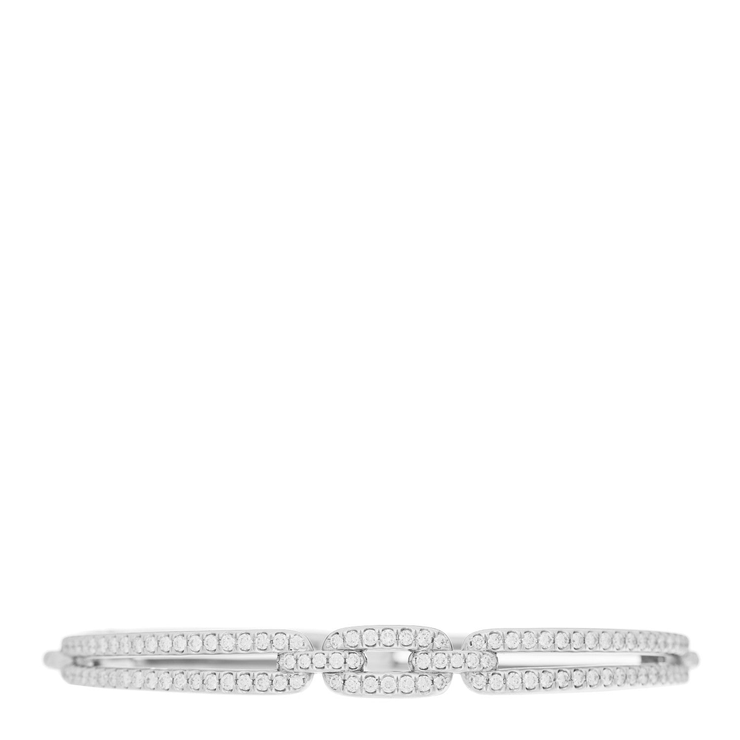 David Yurman 18K White Gold Diamond Stax Linked Bracelet 1 of 3