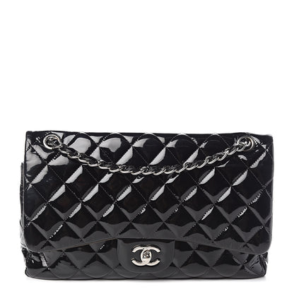 Chanel Patent Quilted Jumbo Double Flap Black 1 of 18