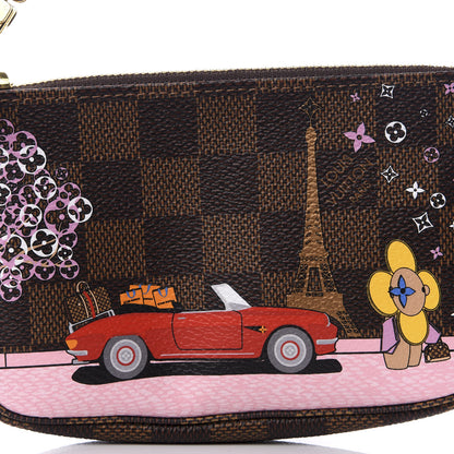 Louis Vuitton Damier Ebene 2019 Christmas Animation Mini Pochette Accessories Red 8 of 9