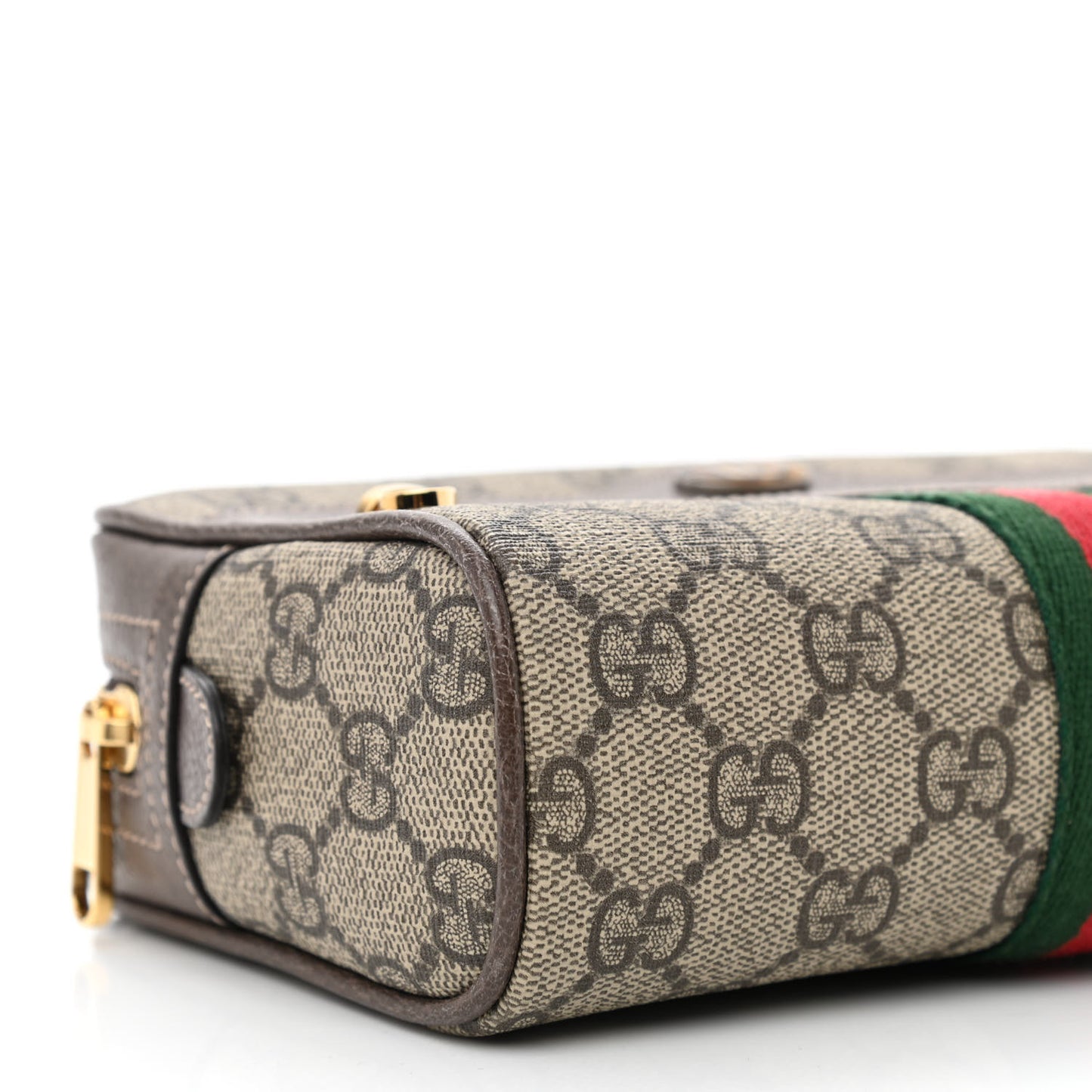 GG Supreme Monogram Web Small Ophidia Belt Bag 85 34 Dark Brown