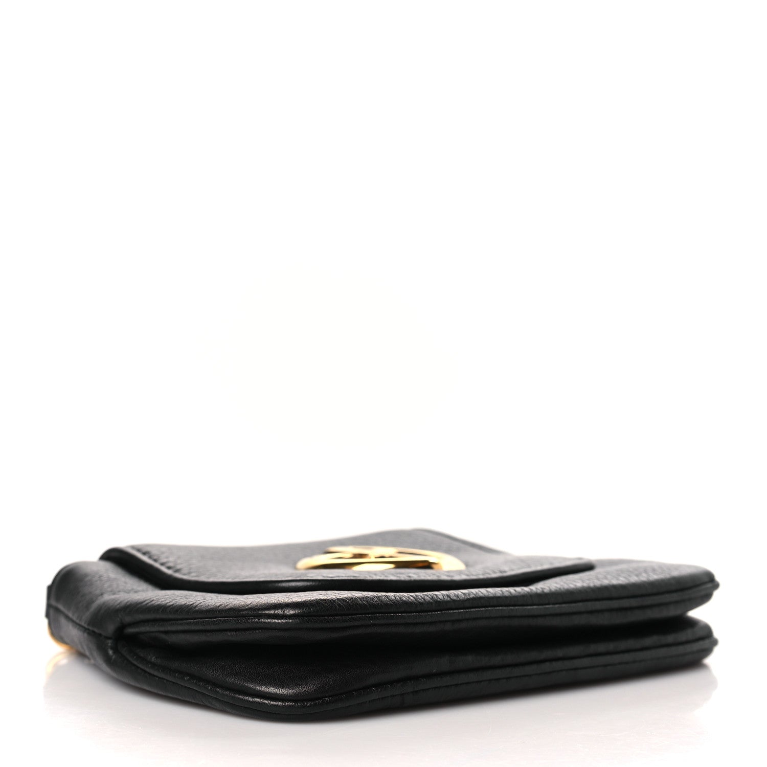 Gucci Pebbled Calfskin Small 1973 Chain Shoulder Bag Black 3 of 8