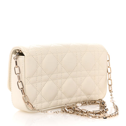 Christian Dior Lambskin Cannage Dior Talk Phone Pouch Latte 3 of 12