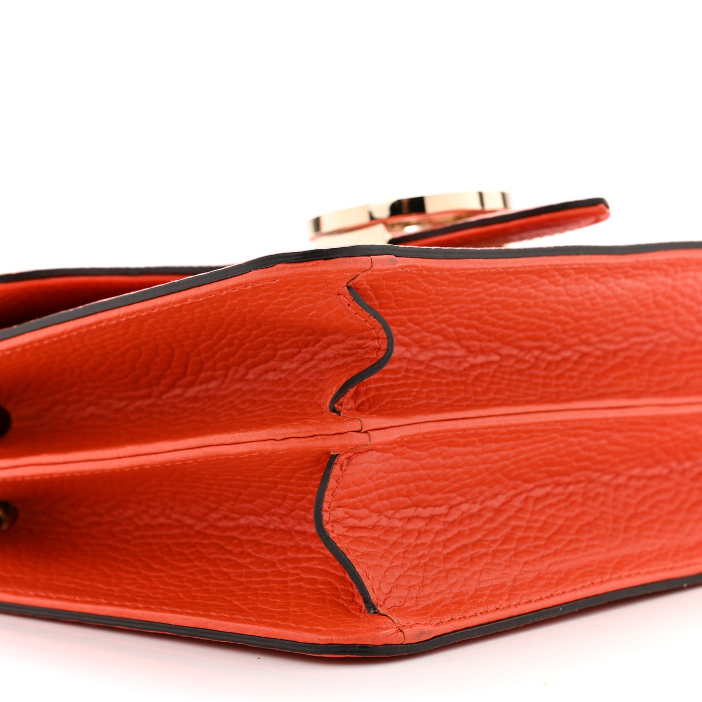 Dollar Calfskin Small Interlocking G Shoulder Bag Sun Orange