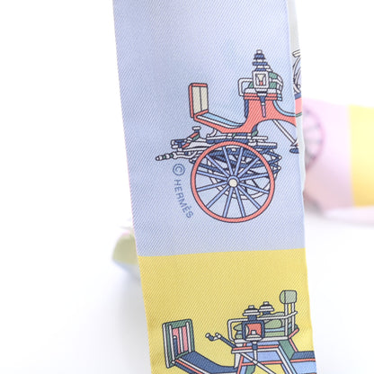 Hermes Silk Les Voitures Exquises Twilly Rose Pale Jaune Pale 4 of 4