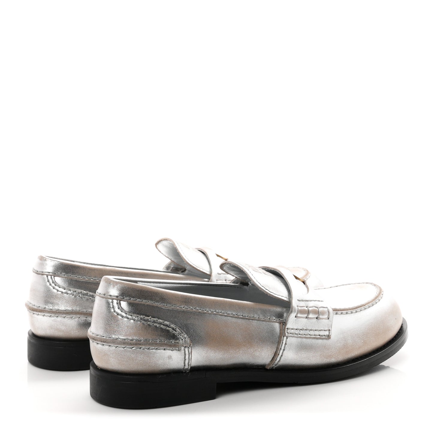 Vitello Deco Penny Loafer 39 Argento