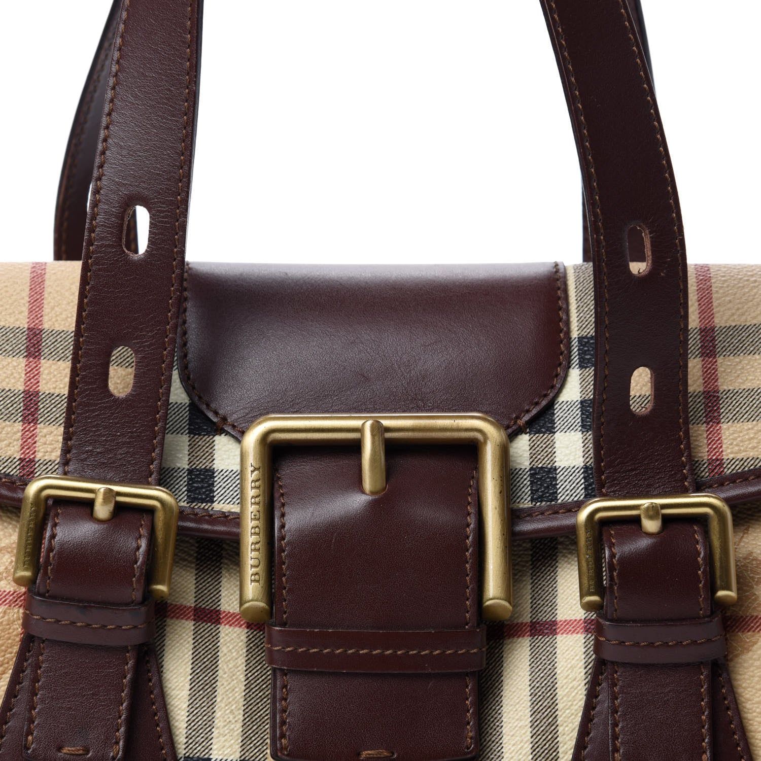 Burberry Haymarket Check Buckle Shoulder Bag Chocolate 12 of 12