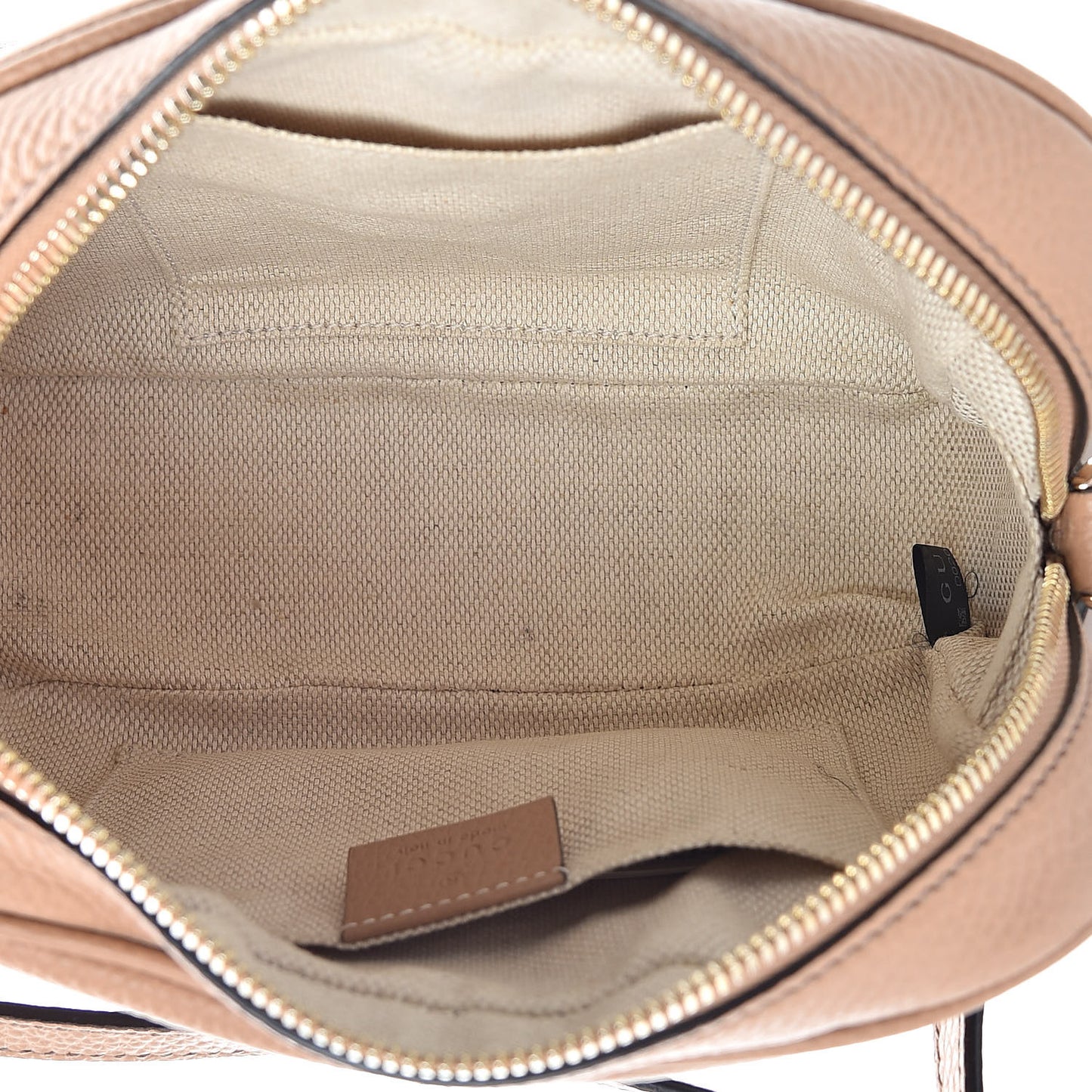 Pebbled Calfskin Small Soho Disco Bag Rose Beige