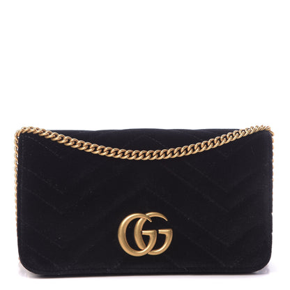 Gucci Velvet Matelasse GG Marmont Mini Bag Black 1 of 10