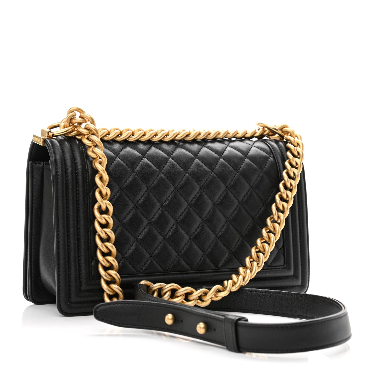 Chanel Lambskin Quilted Medium Boy Flap Black 3 of 10