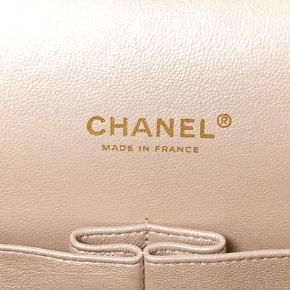 Chanel Iridescent Caviar Quilted Maxi Double Flap Beige 6 of 10