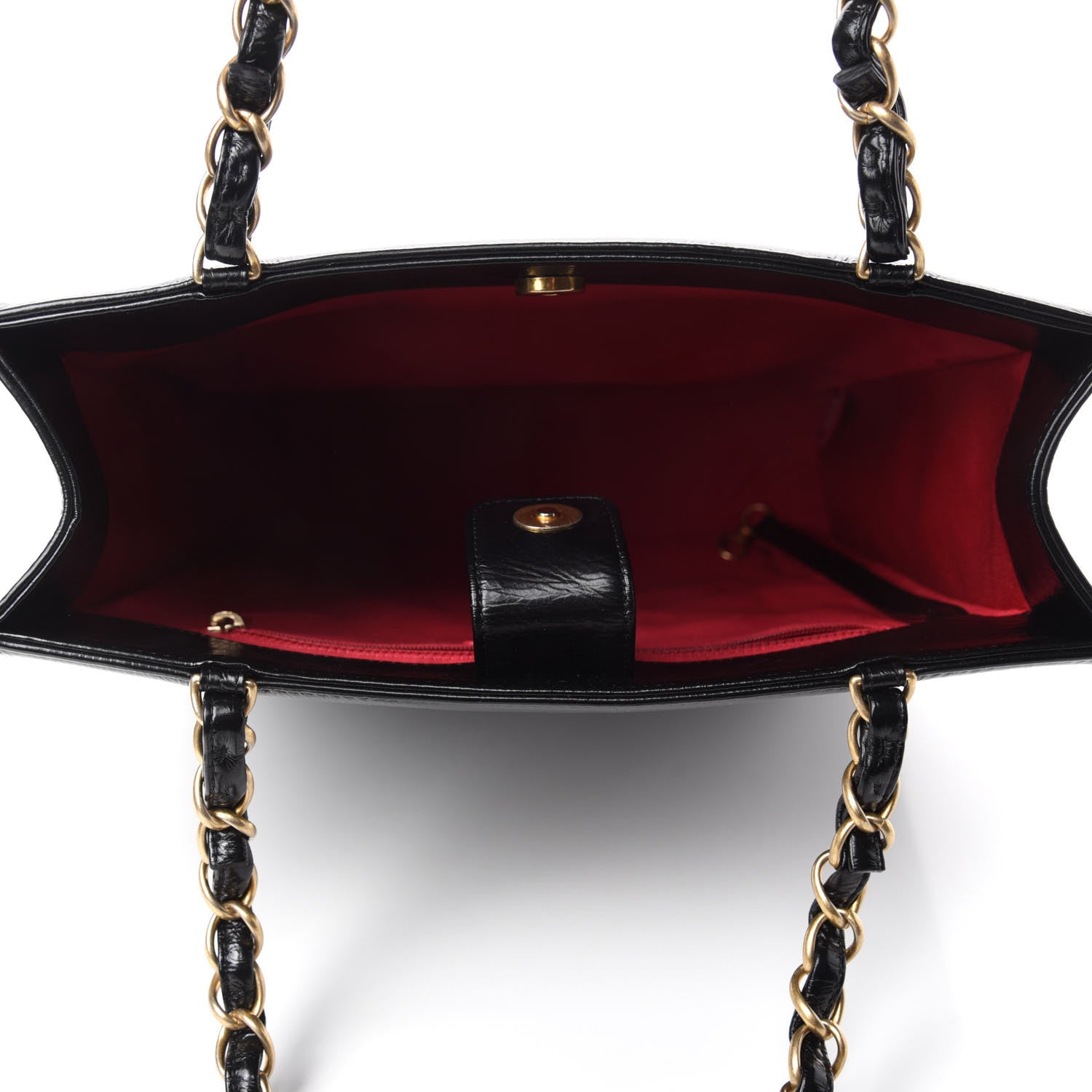 Chanel Shiny Aged Calfskin North South Shopping Bag Black 5 of 11
