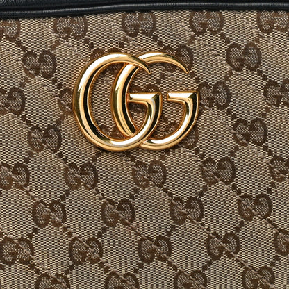 Gucci Monogram Matelasse Diagonal Small GG Marmont Chain Shoulder Bag Beige Black 9 of 12