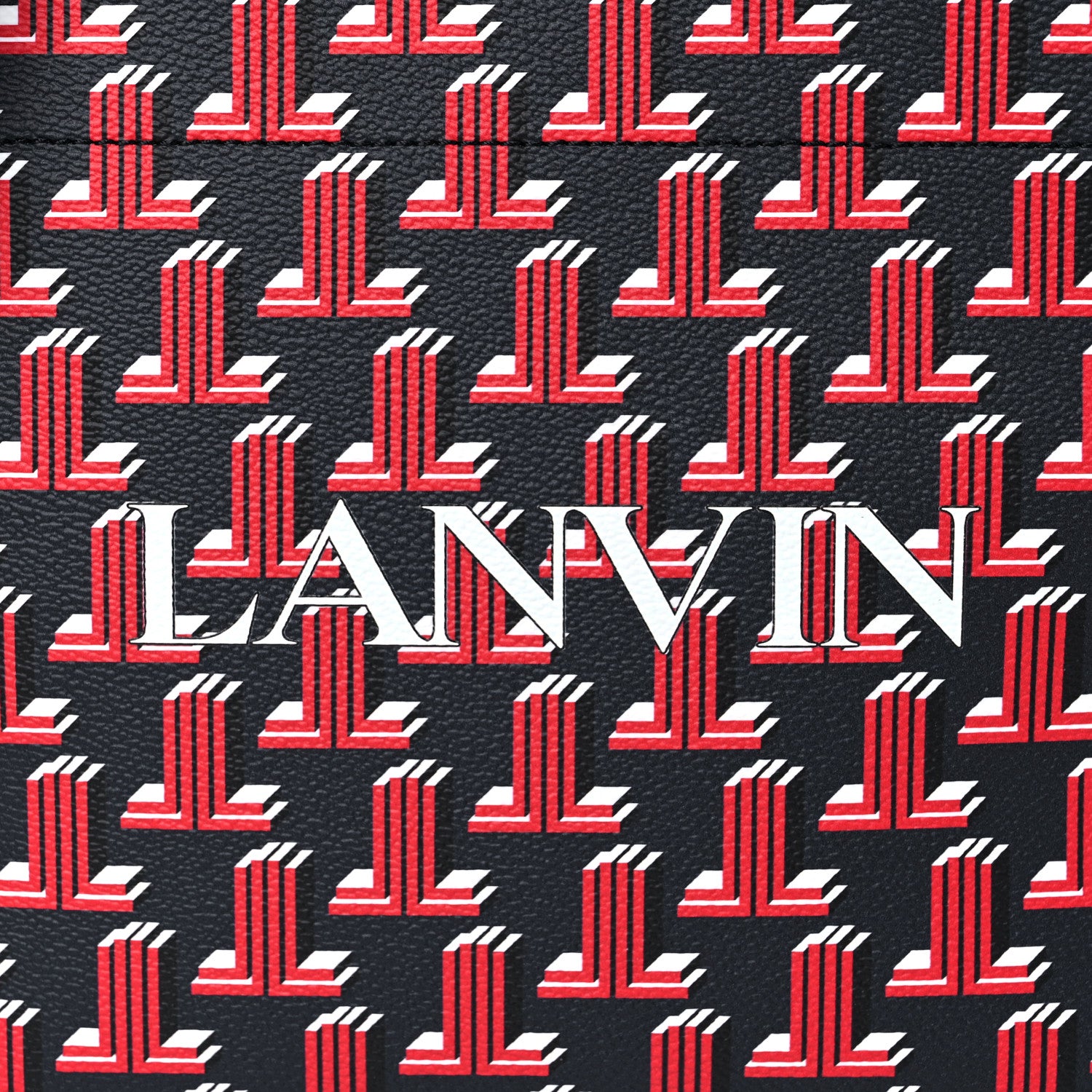 Lanvin Calfskin Canvas 3D JL Printed In & Out Tote Red 8 of 10