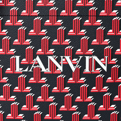 Lanvin Calfskin Canvas 3D JL Printed In & Out Tote Red 8 of 10