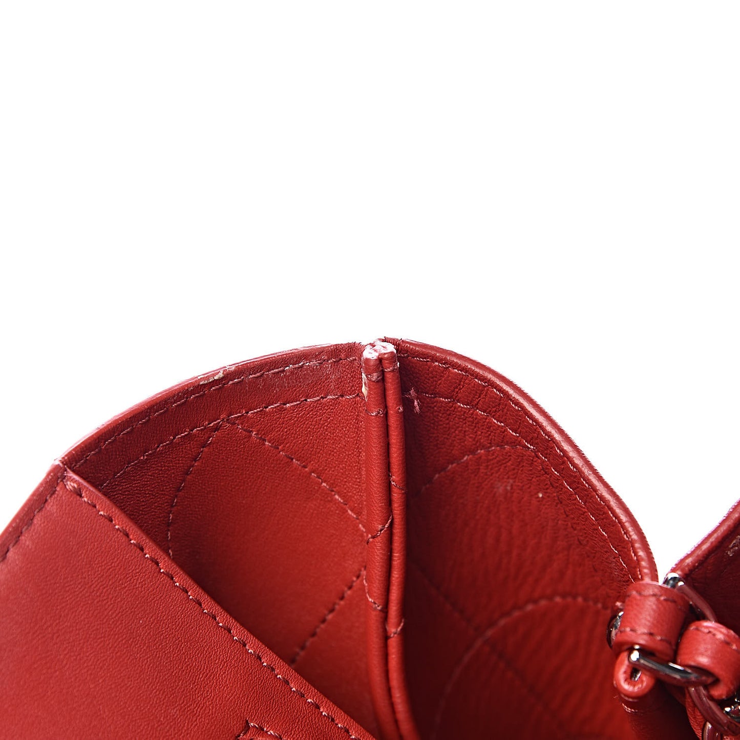 Lambskin Stitched Large Shopping Tote Red