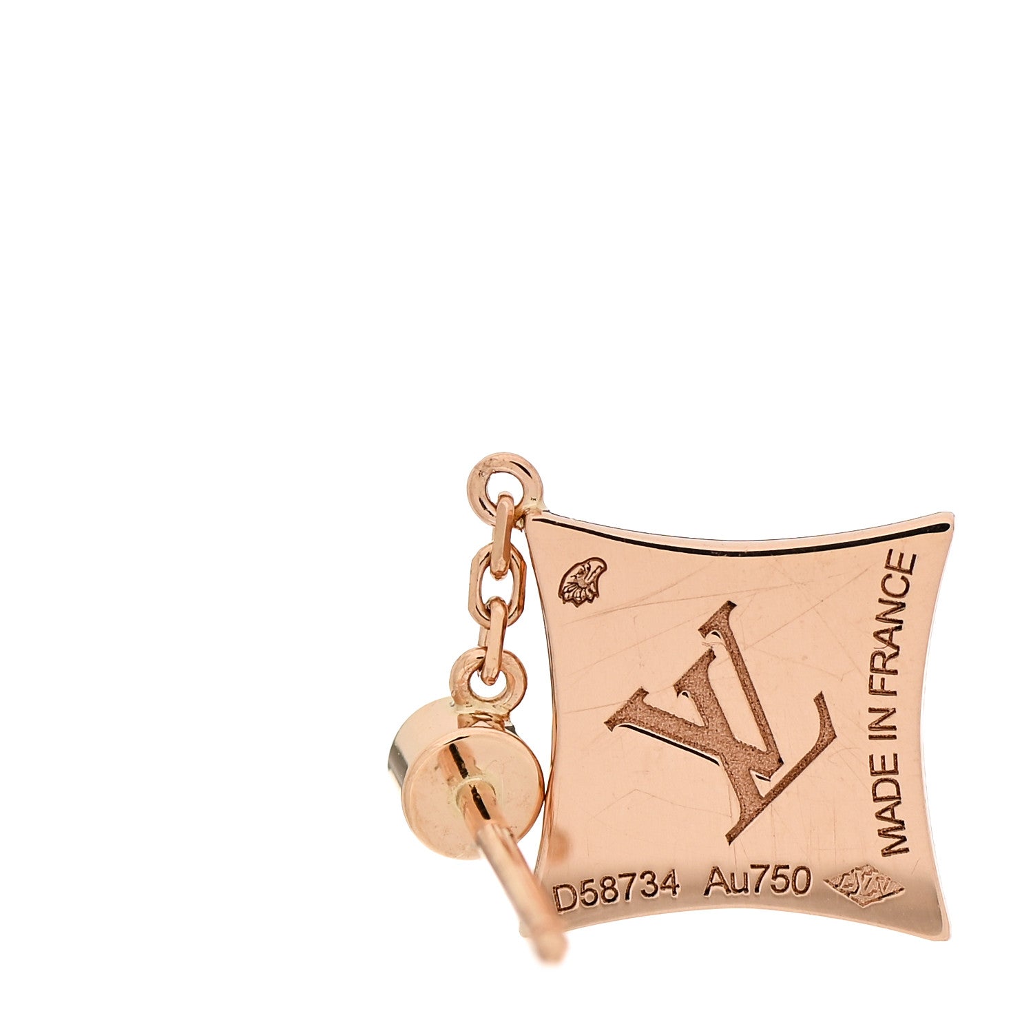 Louis Vuitton 18K Pink Gold Diamond Pink Mother of Pearl Color Blossom BB Star Earrings 4 of 5