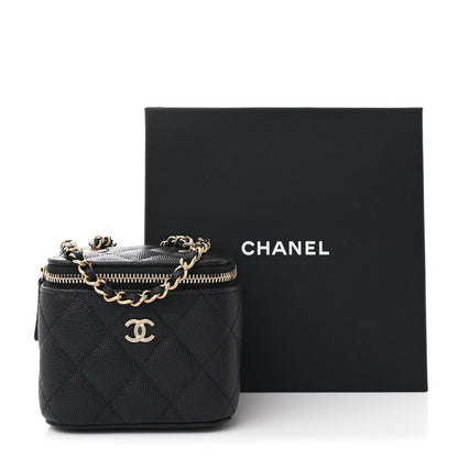 Chanel Caviar Quilted Mini Vanity Case With Chain Black 11 of 11
