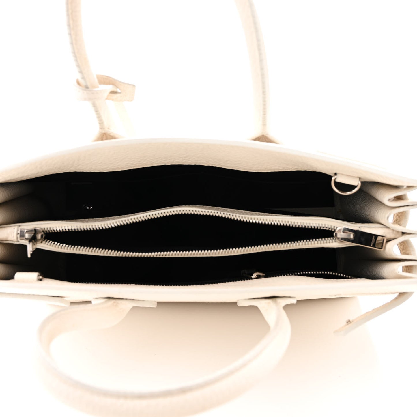 Grained Calfskin Small Sac De Jour Dove White