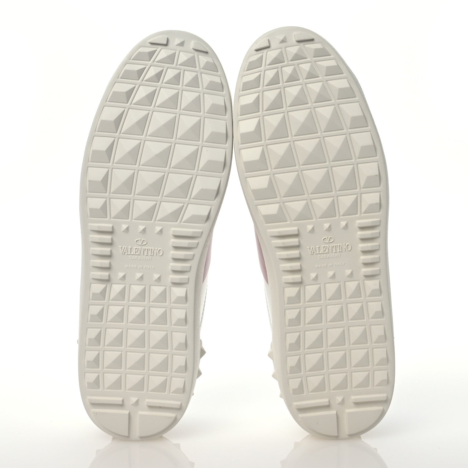 Valentino Garavani Calfskin Rockstud Open Sneakers 38.5 White Lipstick 6 of 10