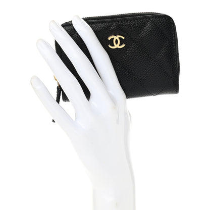 Chanel Caviar Quilted Classic Zipped Coin Purse Black 2 of 8