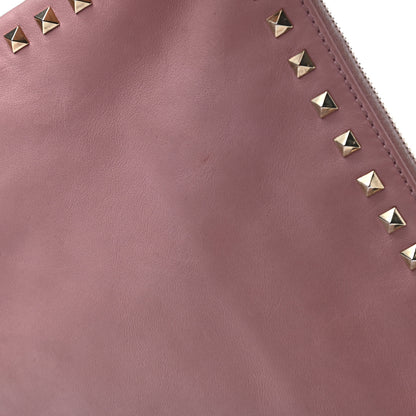 Valentino Garavani Vitello Large Rockstud Zip Wristlet Pouch Pop Gardenia 13 of 15