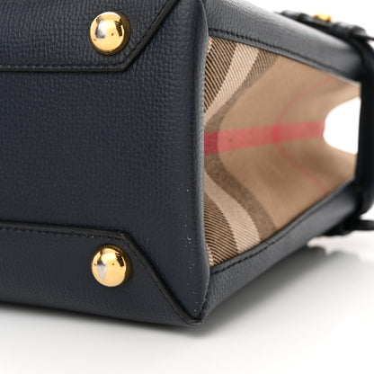 Burberry Derby Calfskin House Check Small Banner Tote Ink Blue 13 of 13