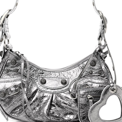 Balenciaga Metallic Agneau Arena Le Cagole Shoulder Bag XS Silver 8 of 12